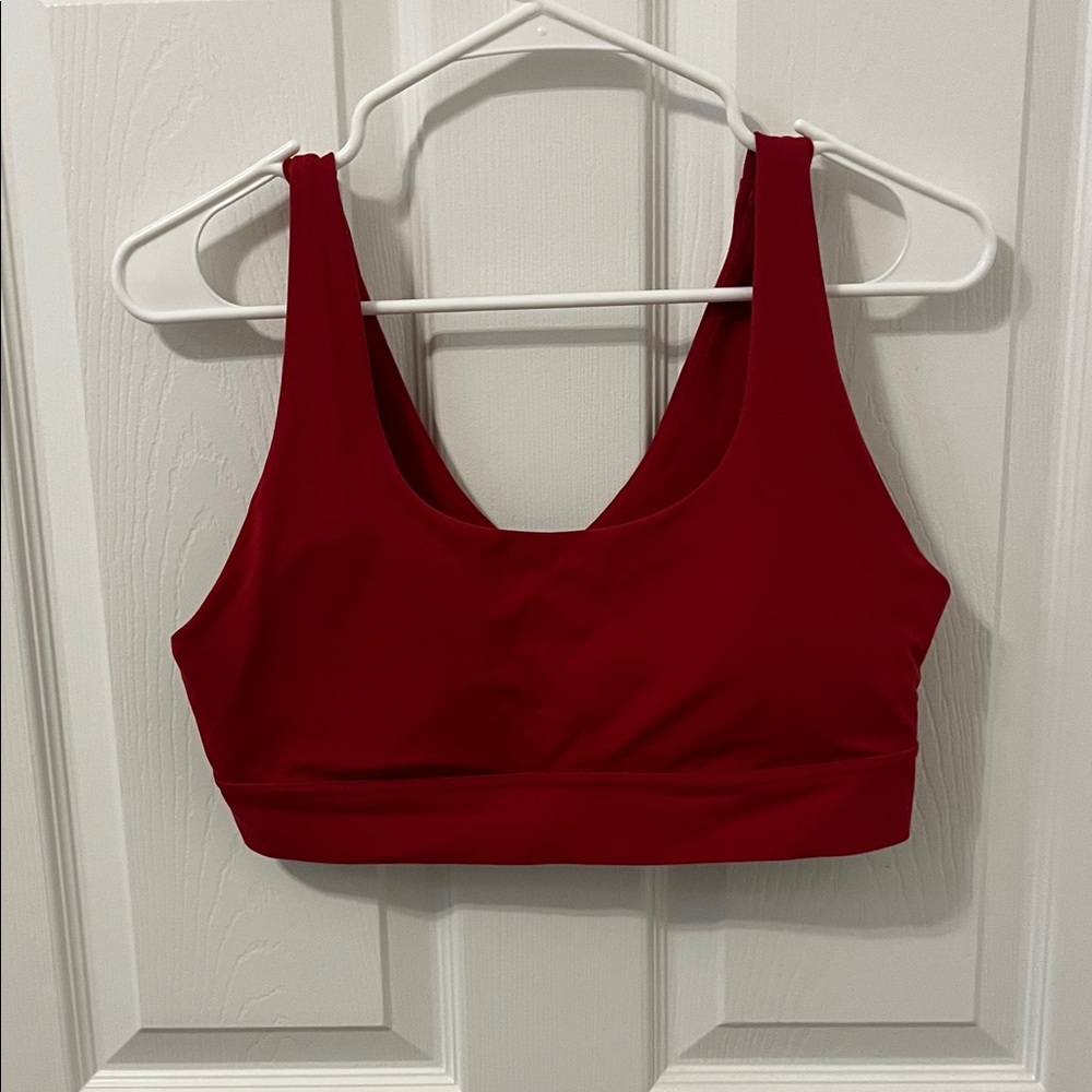 Athleta Red Scoop-Neck Sports Bra